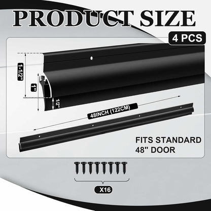 Hicarer 1 Pcs Door Bottom Sweep with Rain Drip 0.5625" W x 2" H x 36" L, Sliver Exterior Door Rain Drip Guard, Bottom Weather Stripping, Mill Finish Aluminum with Vinyl Insert