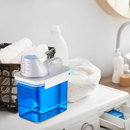 Tatuo 3 Pack Laundry Detergent Dispenser 37 oz Clear Liquid Container with 6 Removable Labels, Fabric Softener Pet Plastic Detergent Dispenser for Laundry Room Organization and Storage