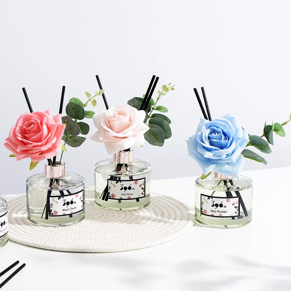 396 st. Rose Flower Reed Diffuser, Vanilla Lavender, 200ml(6.7oz) / Reed Diffuser Sets, Home Fragrance, Scented Oils, Home & Bathroom Décor