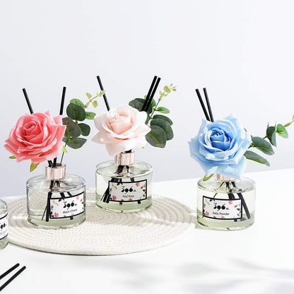 396 st. Rose Flower Reed Diffuser, Vanilla Lavender, 200ml(6.7oz) / Reed Diffuser Sets, Home Fragrance, Scented Oils, Home & Bathroom Décor