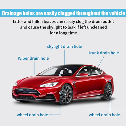 Auto Sunroof Drain Cleaning Tool, 78 Inch Extra Long Drain Cleaning Brush, Pipe Cleaner Dredging Tool, Flexible Tube Cleaning Brush for Car Sunroof Windshield Wiper Drain Hole