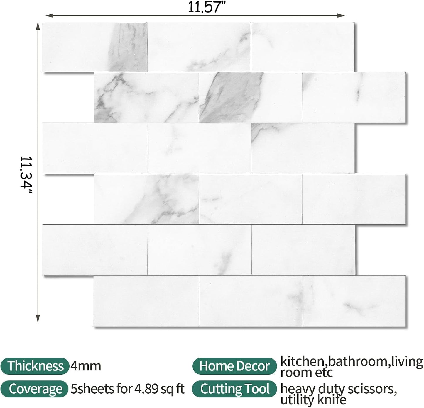 2026 New Upgrade Peel and Stick Backsplash Tile, Peel and Stick 11.34" X 11.57" Wall Tile for Kitchen, Bathroom, Fireplace, Laundry (Beige Ecru, 10 Packs)