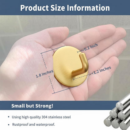Rise age Adhesive Hooks Heavy Duty Waterproof in Shower Hooks for Hanging Loofah, Towels, Clothes, Robes for Bathroom Removable Adhesive Wall Hooks Door Hook Stainless Steel Black Stick on Hooks 4 Pcs