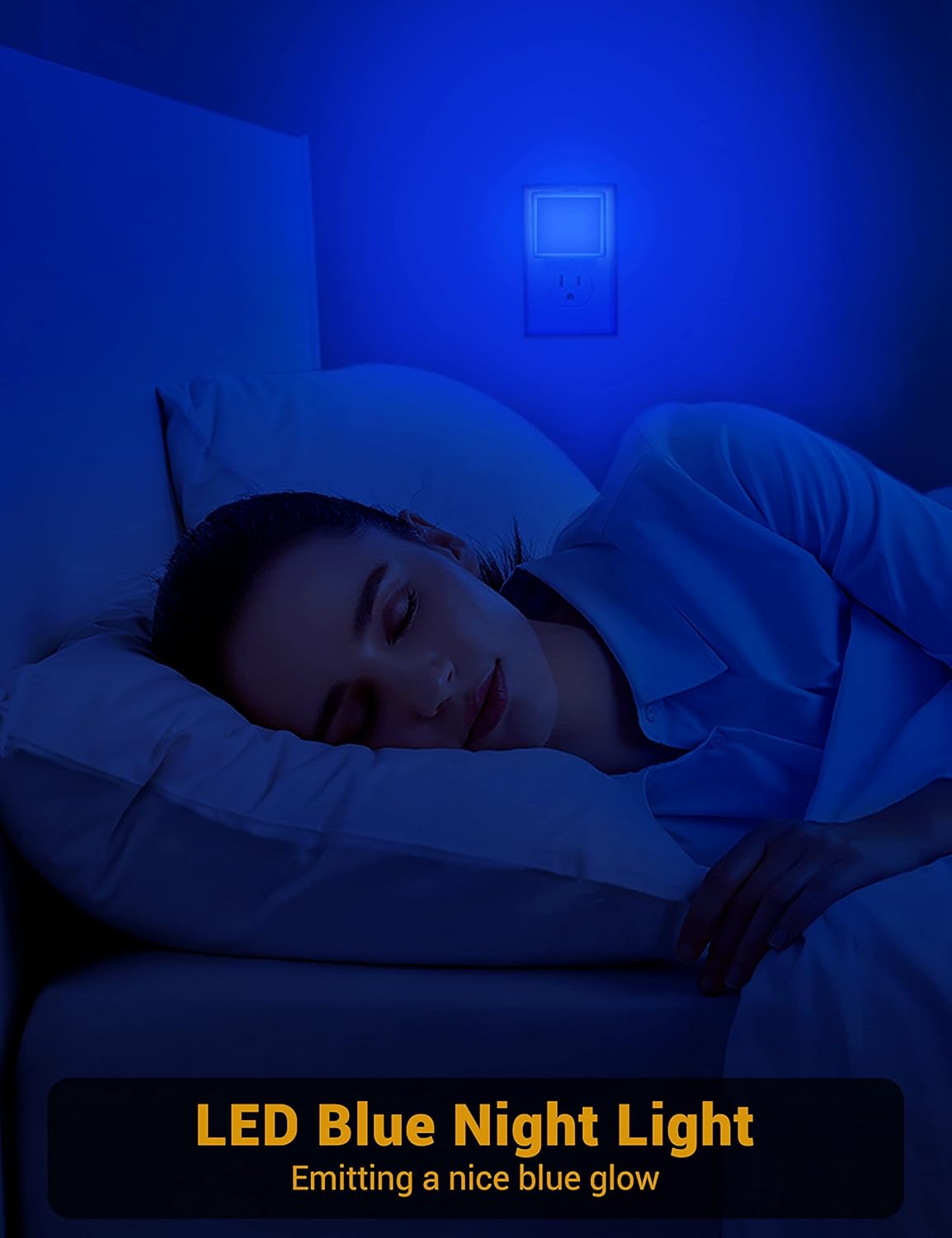 JandCase Night Lights Plug into Wall 2 Pack, Plug in Night Light with Dusk-to-Dawn Light Sensor, 3000K Soft White 0.3W, LED Nightlight for Bathroom, Adult, Hallway