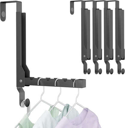 2 Pack Over The Door Hanger Folding Clothes Drying Rack, Folding Hanging Coat Rack for Indoor Laundry Room Compact Small Space Foldable Portable Clothing Hanger Hook Collapsible (Wihte-2(Upgraded))