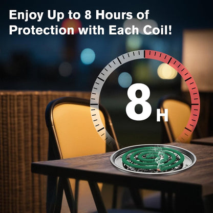 24 Extra Strength Mosquito Repellent Coils with 1 Metal Holder & 6 Stands, Citronella Incense Mosquito Coils Outdoor Patio Yard Camping Use, Long Lasting 6-8 Hrs Plant-Based Mosquito Coil Incense