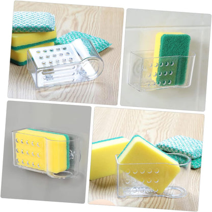 2 Pcs Wall Mounted Kitchen Drying Rack Practical Sponge Holder for Scouring Pads Lightweight Storage for Rags Cleaning Cloths No Drilling Required Space Saving Design