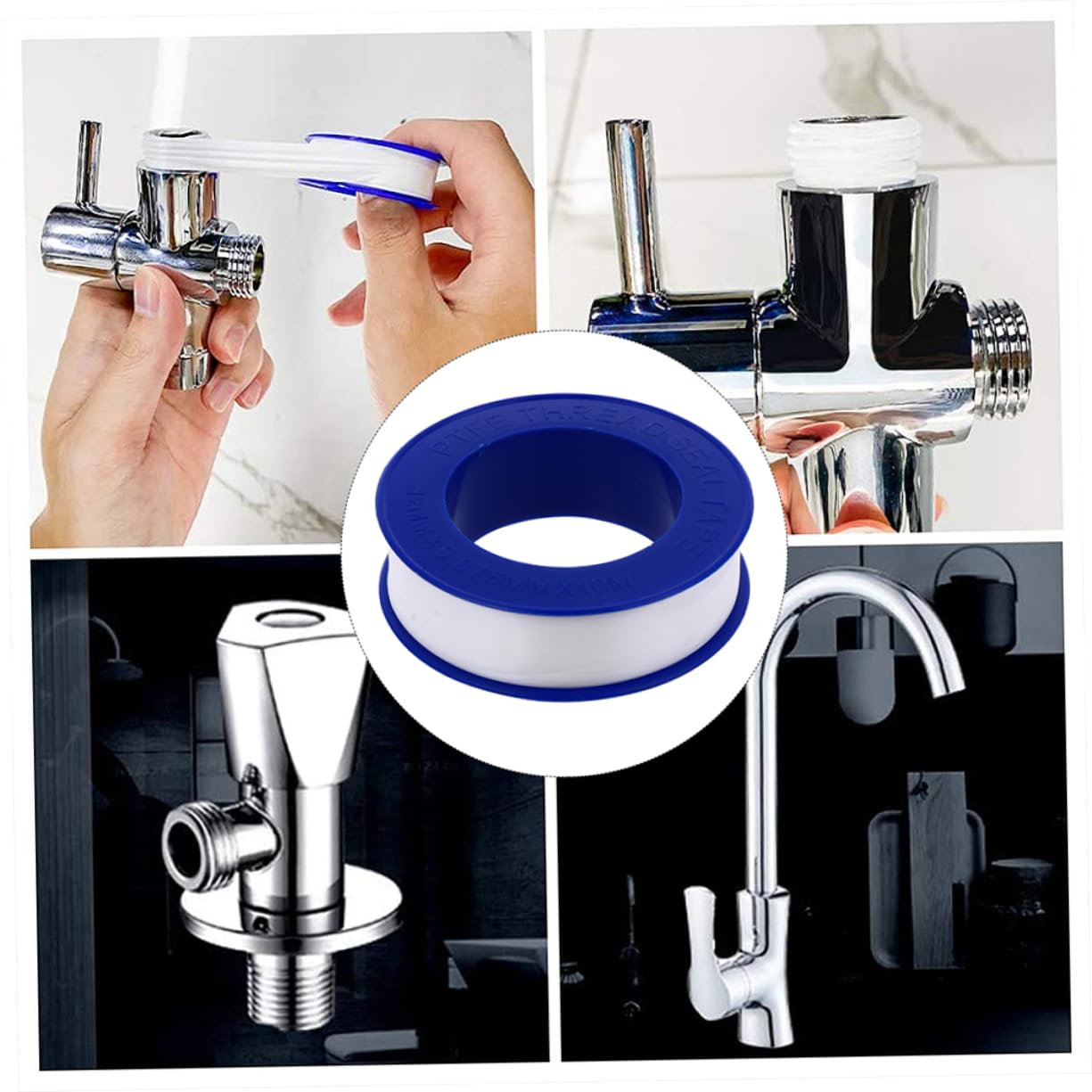 12 Rolls High-Temperature PTFE Sealing Tape Waterproof Pipe Sealant for Plumbers Shower Heads and Faucets Leak-Proof Thread Tape for Plumbing and Garden Hoses