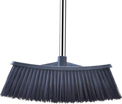 Heavy-Duty Outdoor Broom with 62-Inch Stainless Steel Handle - 14.2-Inch Wide Plastic Broom Head for Garage, Yard, Sidewalk - No Bend Sweeping, Durable & Lightweight