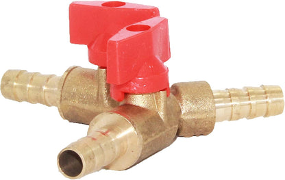 Joywayus 3/8" ID Hose Barb, Y Shaped Type 3 Way Brass Shut Off Ball Valve Fitting Large Flow Upgraded Version
