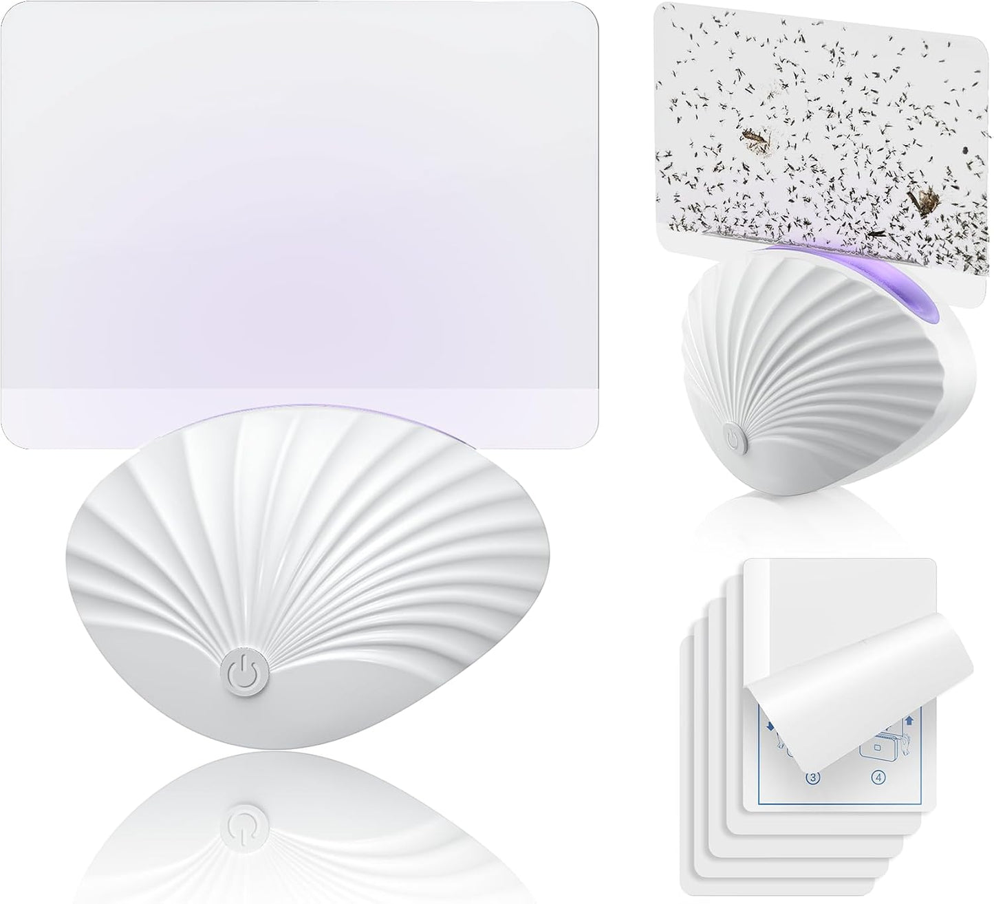 LFSYS Fruit Fly Traps for Indoors, UV Light, 2 Devices + 20 Refills, Clear, Plug-in, for Gnats and Flying Insects