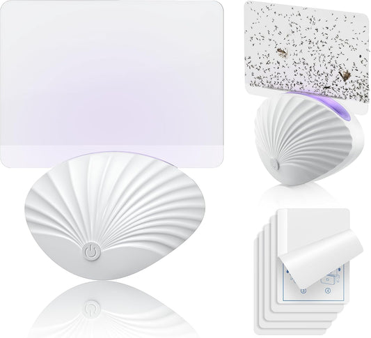 LFSYS Fruit Fly Traps for Indoors, UV Light, 2 Devices + 20 Refills, Clear, Plug-in, for Gnats and Flying Insects