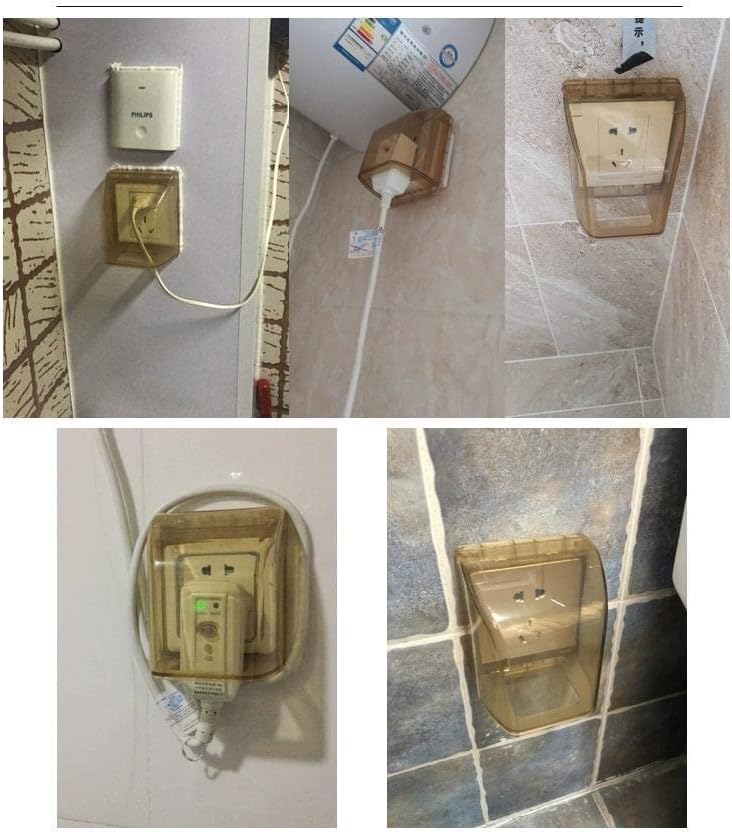 Fielect Weatherproof In Use Outdoor Outlet Cover 86Type Clear Electrical Outlet Cover Box 5" x 8.4" x 1.9"