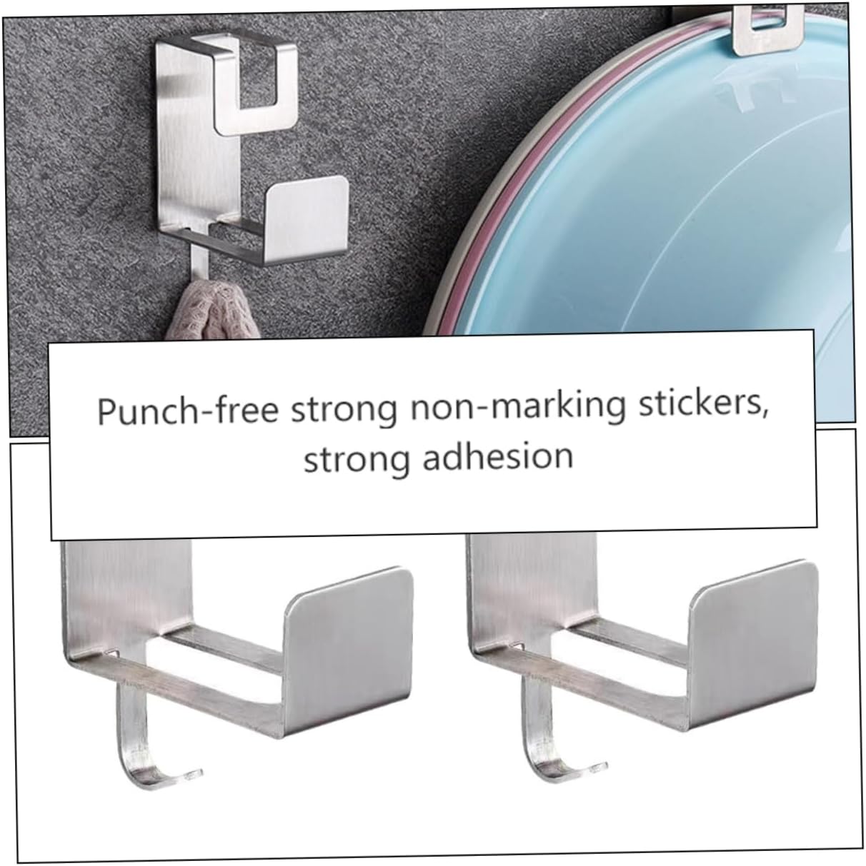 2pcs Wall-Mounted Washbasin Rack Bathroom Storage Holder for Towel Cleaning Cloth Compact Design for Space-Saving Easy Installation Strong Adhesive