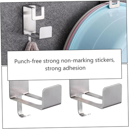 2pcs Wall-Mounted Washbasin Rack Bathroom Storage Holder for Towel Cleaning Cloth Compact Design for Space-Saving Easy Installation Strong Adhesive