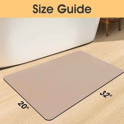 ACCUMTEK Non Slip Bath Mat, Thin Bathroom Rugs Fit Under Door, Quick Dry Bath Mats, Machine Washable Bath Rugs for Bathroom, Bathtub & Kitchen, Grey/Bordered/24 x17
