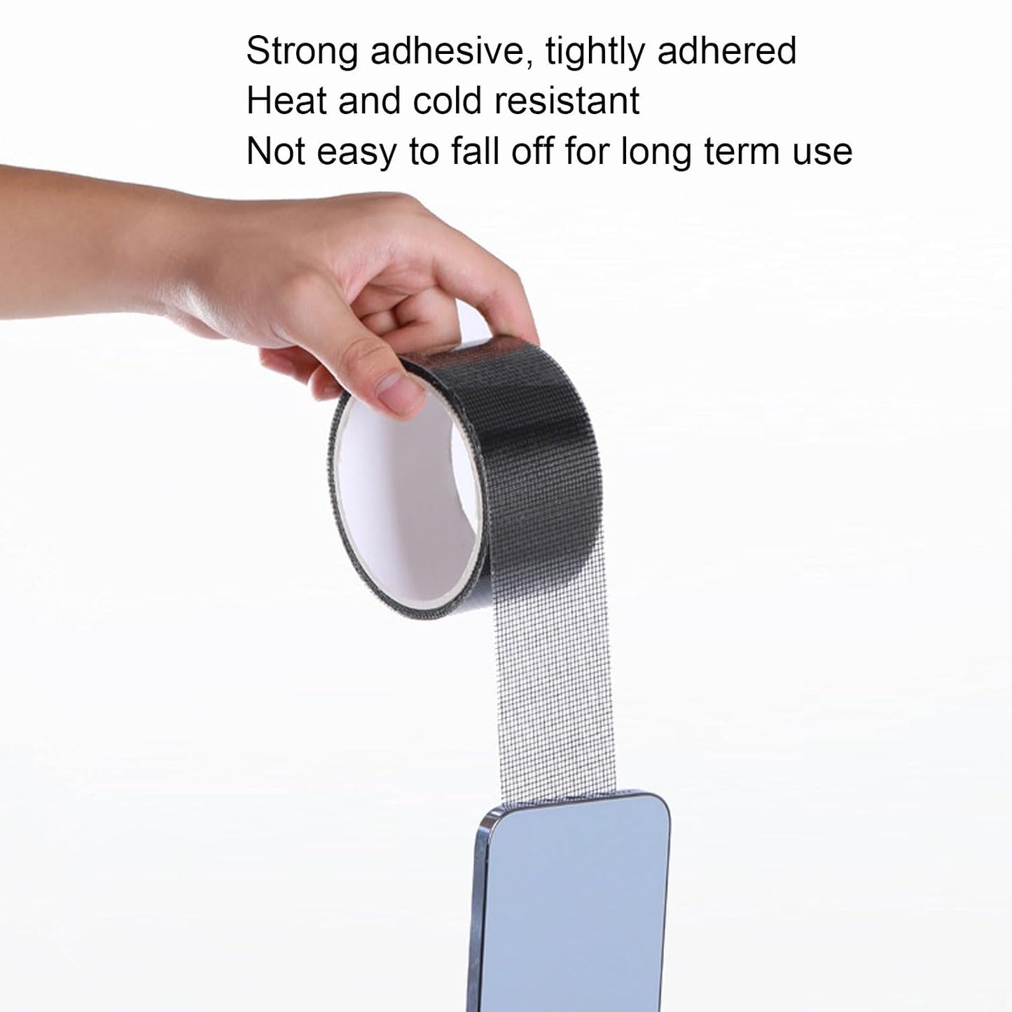 Window Screen Repair Tape, 80mmx9.15m Heavy Duty Screen Repair Kit Transparent Self Adhesive Mesh Screen Repair Patch for Window Screen and Screen Door Tears Holes (Gray)