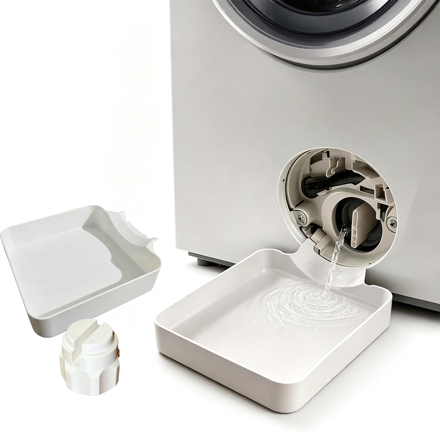 Washer Drip Pan, Universal Front-Load Washing Machine Drain Pan, Washing Machine Drainage Tray, Leak-Proof Easy Install Drain Funnel Water Catch Tray, Protect Floors Stay Dry, Stop Leaks (1PC)