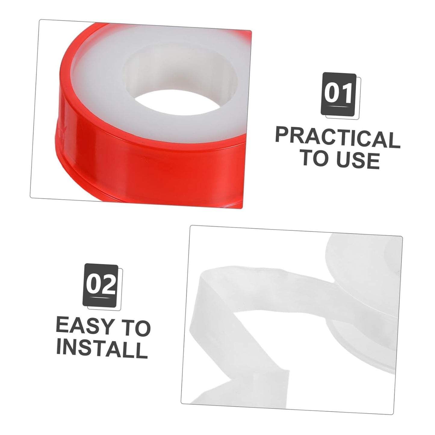 NOLITOY 10 Roll PTFE Pipe Leak Sealing Tape for Threaded Pipe Connections and Plumbing Systems, Wear-Resistant and High Pressure Resistance, Waterproof Plumbers Tape for Bathroom