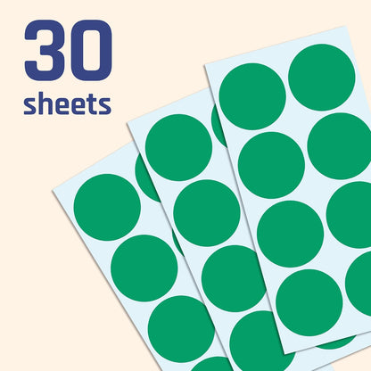 2" Round Large Colored Moving Stickers Labels - 10 Colors, Pack of 240