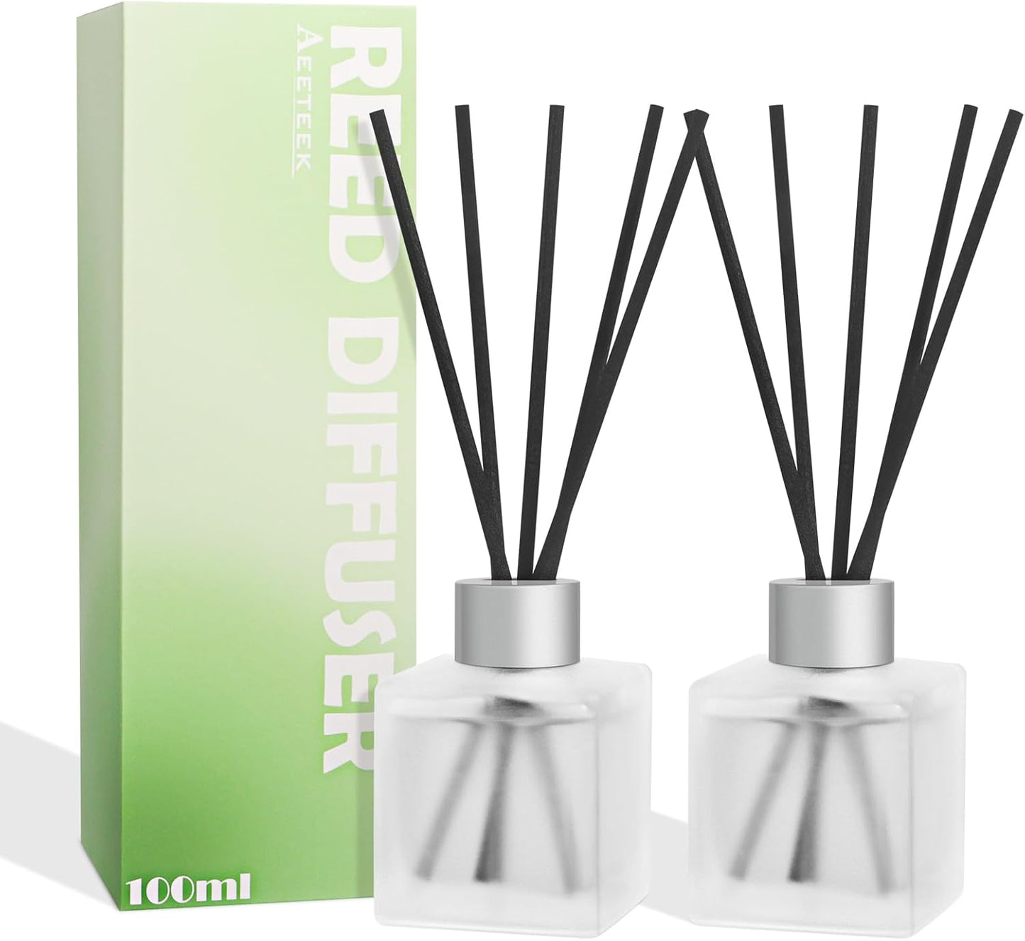 3-Pack Reed Diffuser Set, Linen/Citrus/Bamboo White Tea Scented Oil, Forest Aroma Essential Oils with Diffuser Sticks, Long Lasting Bathroom Air Freshener, Home Fragrance for Room Decor