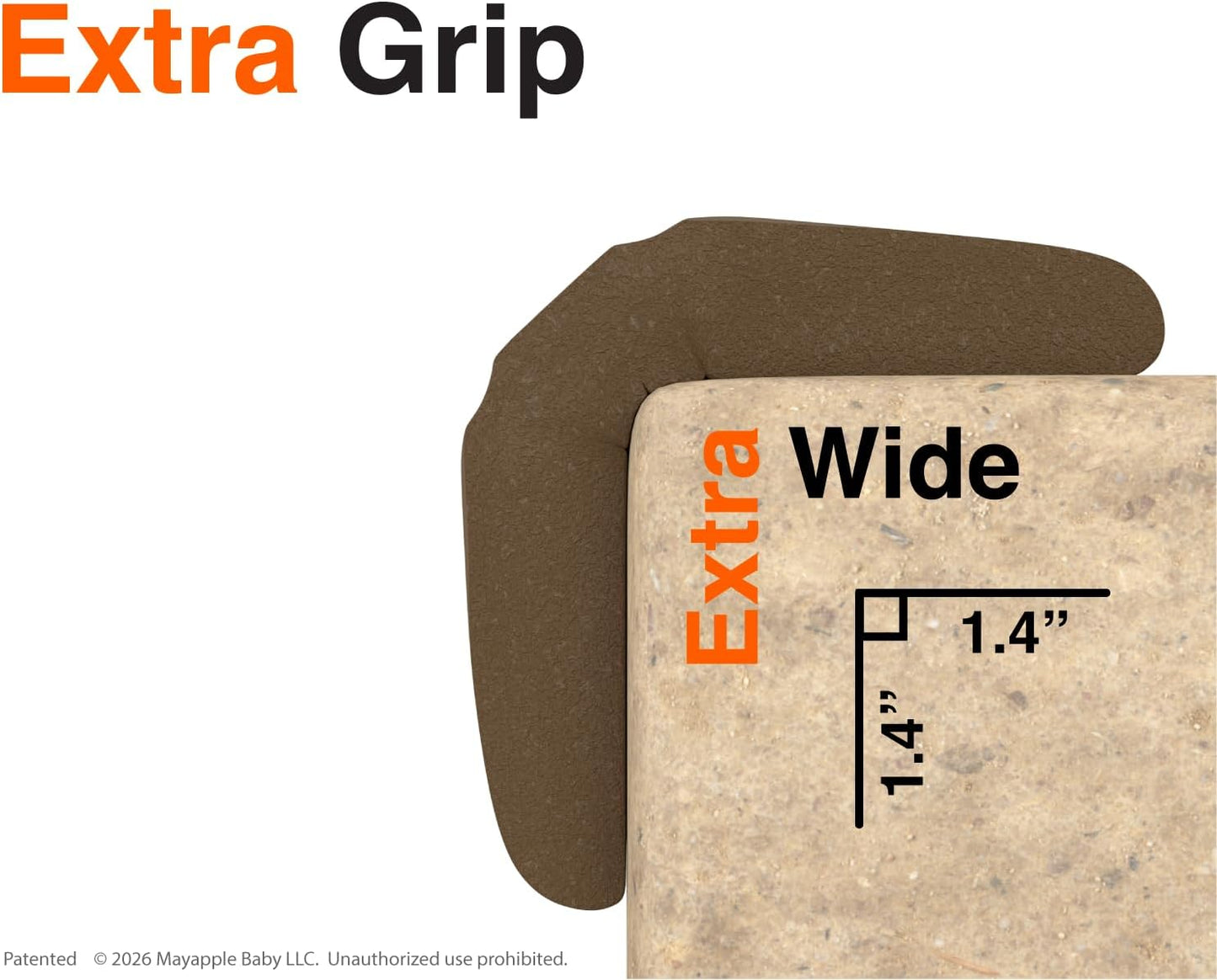 Roving Cove PreFit Fireplace Edge Corner Protector, Extra-Wide 9ft Edge 2 Corners, Pre-Taped 3M Adhesive, Baby Proofing Bumper Guards, Coffee Brown