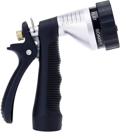 GREEN MOUNT Water Hose Nozzle Spray Nozzle, Metal Garden Hose Nozzle with Adjustable Spray Patterns, Perfect for Watering Plants, Washing Cars and Showering Dogs & Pets