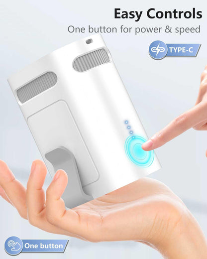 Waist Fan Clip on Cold Air-Mini Lightweight Portable Fan Rechargeable Battery Powered,Small Personal Wearable Shirt Belt Hard Hat Hip Back Body Fans,Cooling Hanging Neck Cooler Ac for Men Women Kids