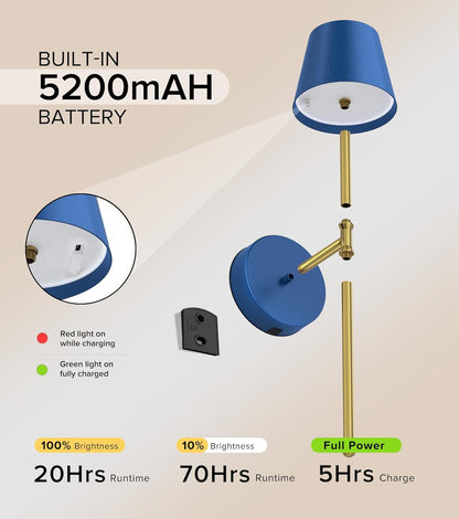 UME Wireless Sconces Set of 2 with Remote, 5200mAh Battery Powered Sconces - Small Rechargeable Sconces w/ 3 Color Temps & 5 Brightness Levels for Bedroom, Living Room, Wall Painting, Cafe (Black)