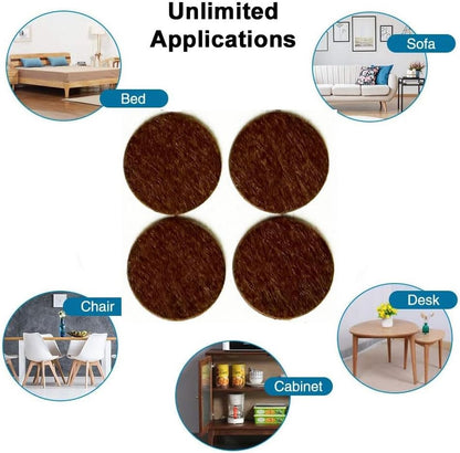 48 Pcs Self Adhesive 1" Round Felt Furniture Pads (White, 1")