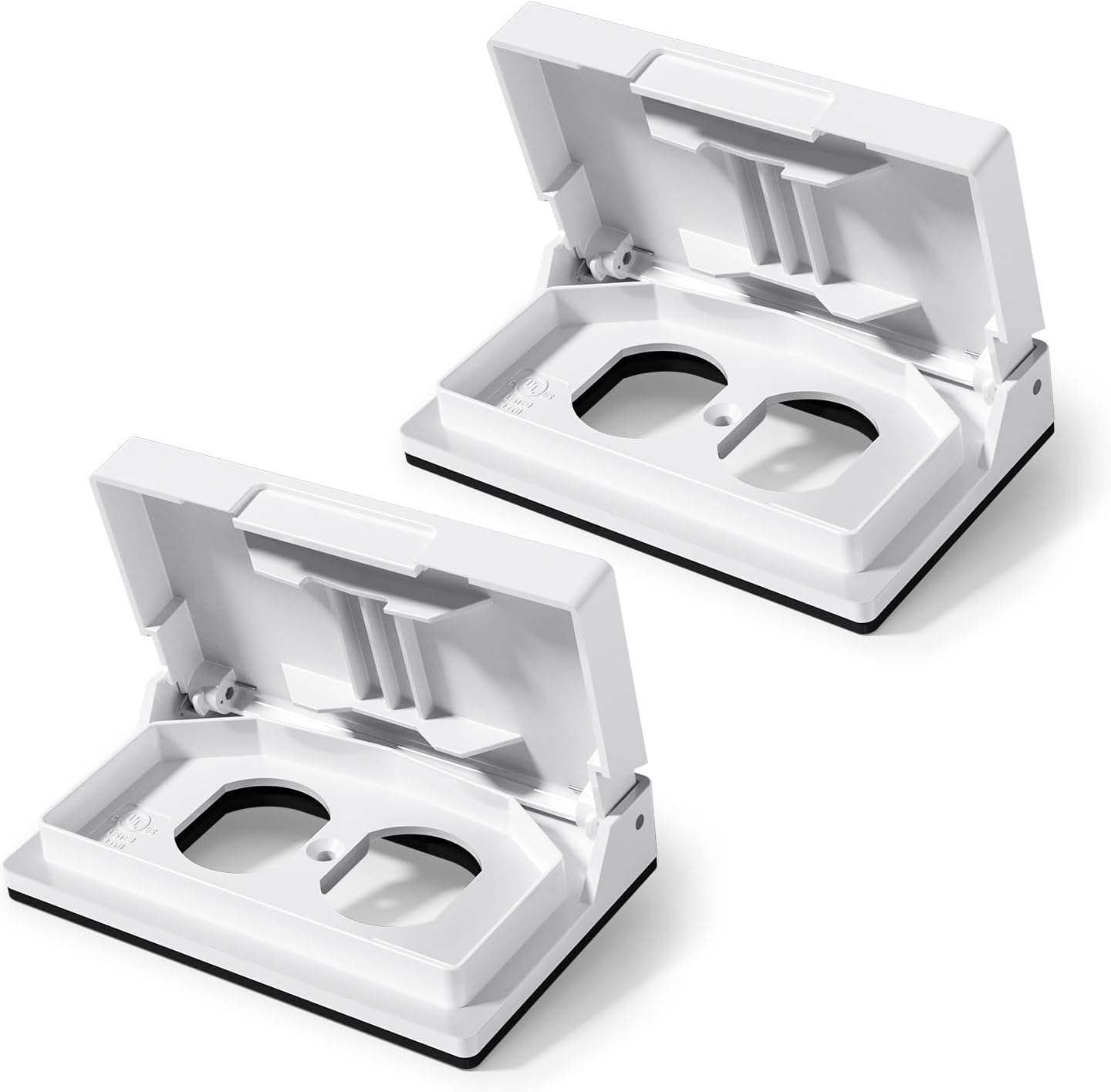 ELEGRP Horizontal Outdoor Cover for Duplex Receptacles, 2-Hole Weatherproof Wall Plate, Outdoor Electrical Outlet Cover, Standard Size 1-Gang 4.55” x 3.02”, Thermoplastic, 1 Pack, Grey