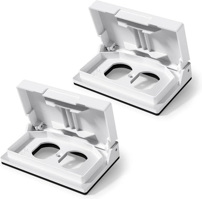 ELEGRP Horizontal Outdoor Cover for Duplex Receptacles, 2-Hole Weatherproof Wall Plate, Outdoor Electrical Outlet Cover, Standard Size 1-Gang 4.55” x 3.02”, Thermoplastic, 1 Pack, Grey