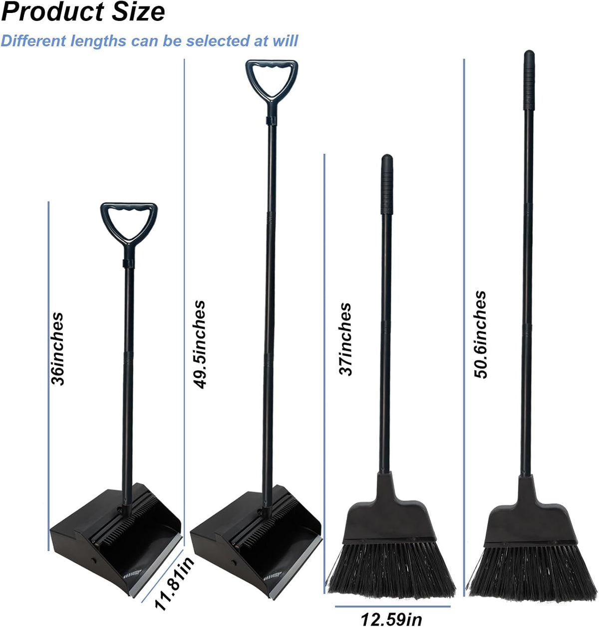 Broom with Dustpan Combo Set Outdoor Upright Dustpan and Broom Set with Long Handle Angle Broom and Dustpan Set for Garage Patio Courtyad Lobby Lawn Home Kitchen Ofiice