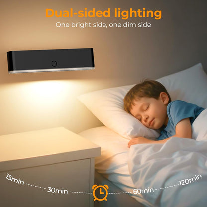 MOITA Magnetic Wireless Battery Operated Wall Sconce, Rechargeable Remote Control & Touch Control Wall Sconces Set of Two, 3-Color Temperatures LED Wall Lights, 360° Rotatable (Walnut, 2-Pack)