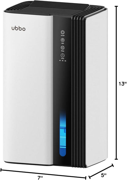 UBBO 95oz Dehumidifiers for Home, 1000 Sq.Ft Dehumidifier with Drain Hose - Auto Shut Off, Timer, Sleep Mode & Drain Hose - 7 Color Light for Bedroom, Bathroom, RV - Black Gold