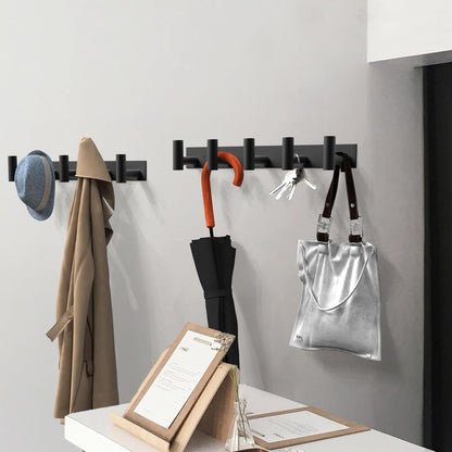 VAEHOLD Black Hat and Coat Wall Mount Rack - 3 Hooks for Robes, Bags, Keys, and Towels - Bathroom Towel Hanger Organizer (1 Pack)