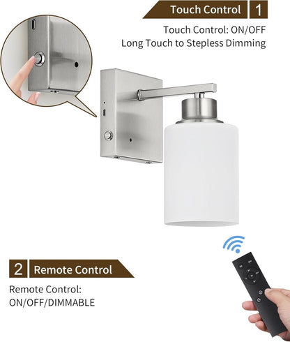 Battery Operated Wall Sconce Set of 2, Black Rechargeable Wall Lights with Timer Function, Easy Install Dimmable Wireless Wall Lamps Sconces Wall Decor for Living Room Bedroom Hallway, Emergency 3000K