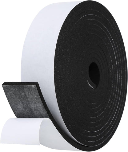 16Feet Weather Stripping Seal (1/2 Inch X 1/4 Inch) for Door Window, High Density Foam Tape, Soundproofing, Insulation Strip, Door Sealers for Door Frame- White