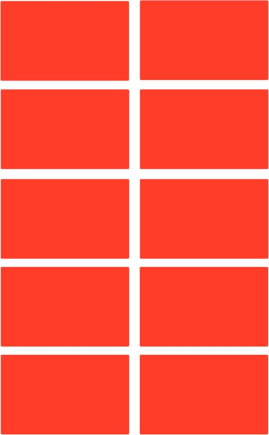 Royal Green Color Coded Label Self Adhesive Rectangular Stickers Labels to Write On 2x1.2 inch, 50 Pack (Neon Red)