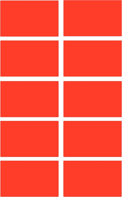 Royal Green Color Coded Label Self Adhesive Rectangular Stickers Labels to Write On 2x1.2 inch, 50 Pack (Neon Red)