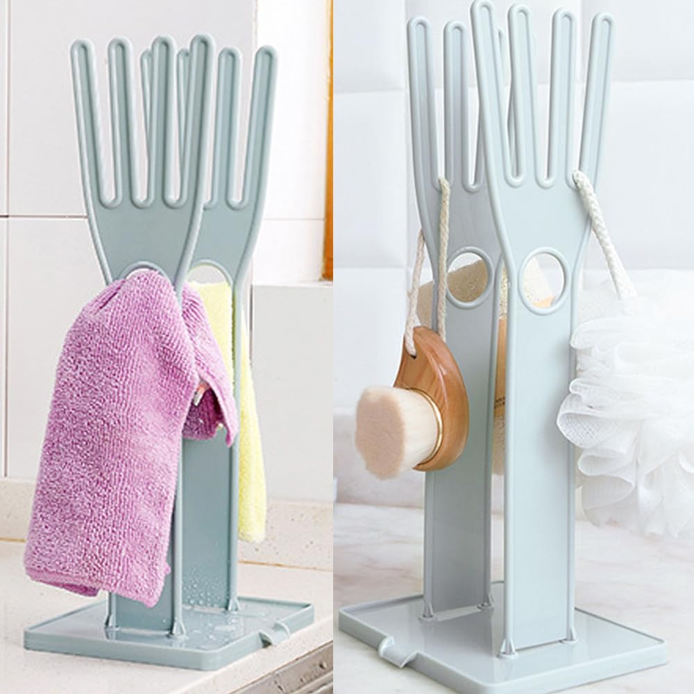 2 Pack Household Gloves Holder Rack Organizer Household Cleaning Glove Drying Rack for Rubber Kitchen Dishwashing Gloves Reusable Pet Grooming Brush with Long Sleeve Waterproof Glove