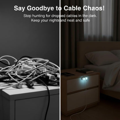 6-Pack Glow in The Dark Magnetic Cable Clips for Desk, Car | Self-Adhesive, Cord Organizer, Wire Holder, for Nightstand, Under Desk, Car, Wall, Home & Office