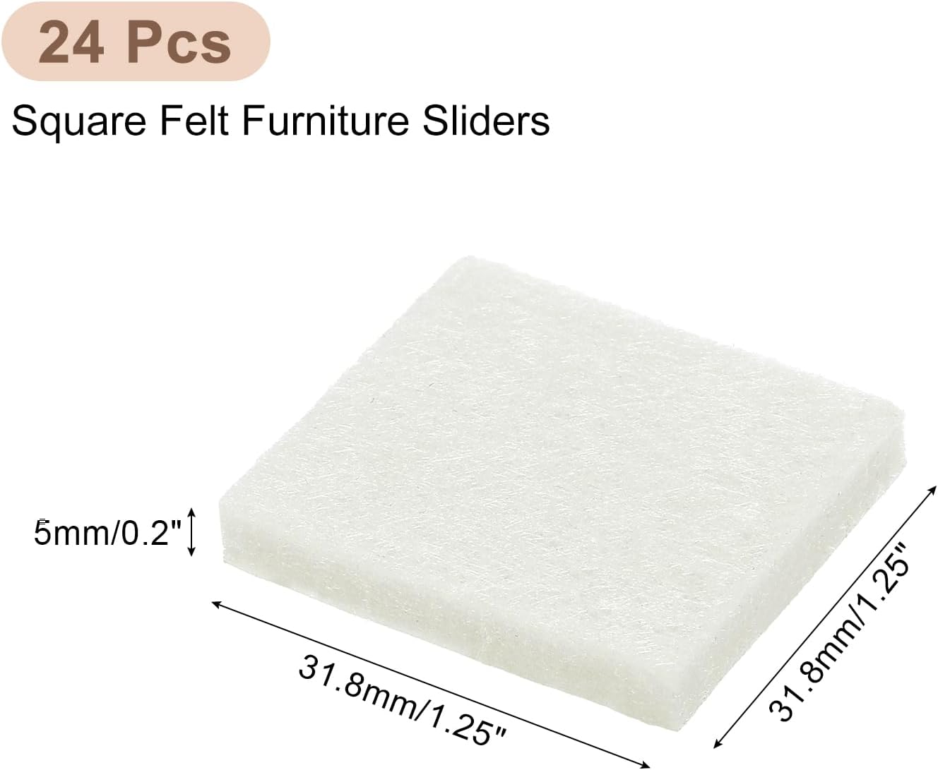 uxcell Furniture Pads, 24Pcs 1.5" - Square Self Adhesive Felt Furniture Pads, Floor Protectors for Furniture Feet Chairs Legs Hardwood Floors (Black)