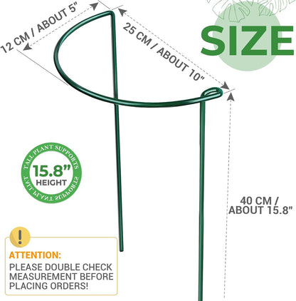 LEOBRO Plant Support, 8PCS Peony Cages and Supports, Plant Stakes for Indoor Plants, Outdoor Plants, Metal Garden Stakes, Plant Holders, Tomato Monstera Hydrangea Support Cage, 10" W x 15.8" H
