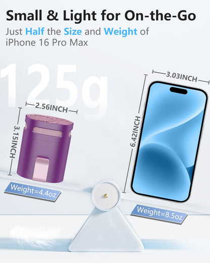 Portable Waist Fan Clip on-4-Speed Strong Airflow,Personal Fan Rechargeable with up to 25H of Working Time,Wearable Shirt Belt Hip Back Body Fans,Cooling Neck Cooler Ac for Camping, Outdoor, Jobsite