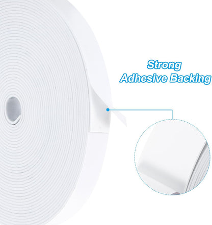 PATIKIL Weather Stripping Door Seal Strip, 3/8 Inch x 1/4 Inch x 32 Ft Self Adhesive Soundproof High Density Foam Tape Insulation for Door Window Air Conditioning, White - Colors B