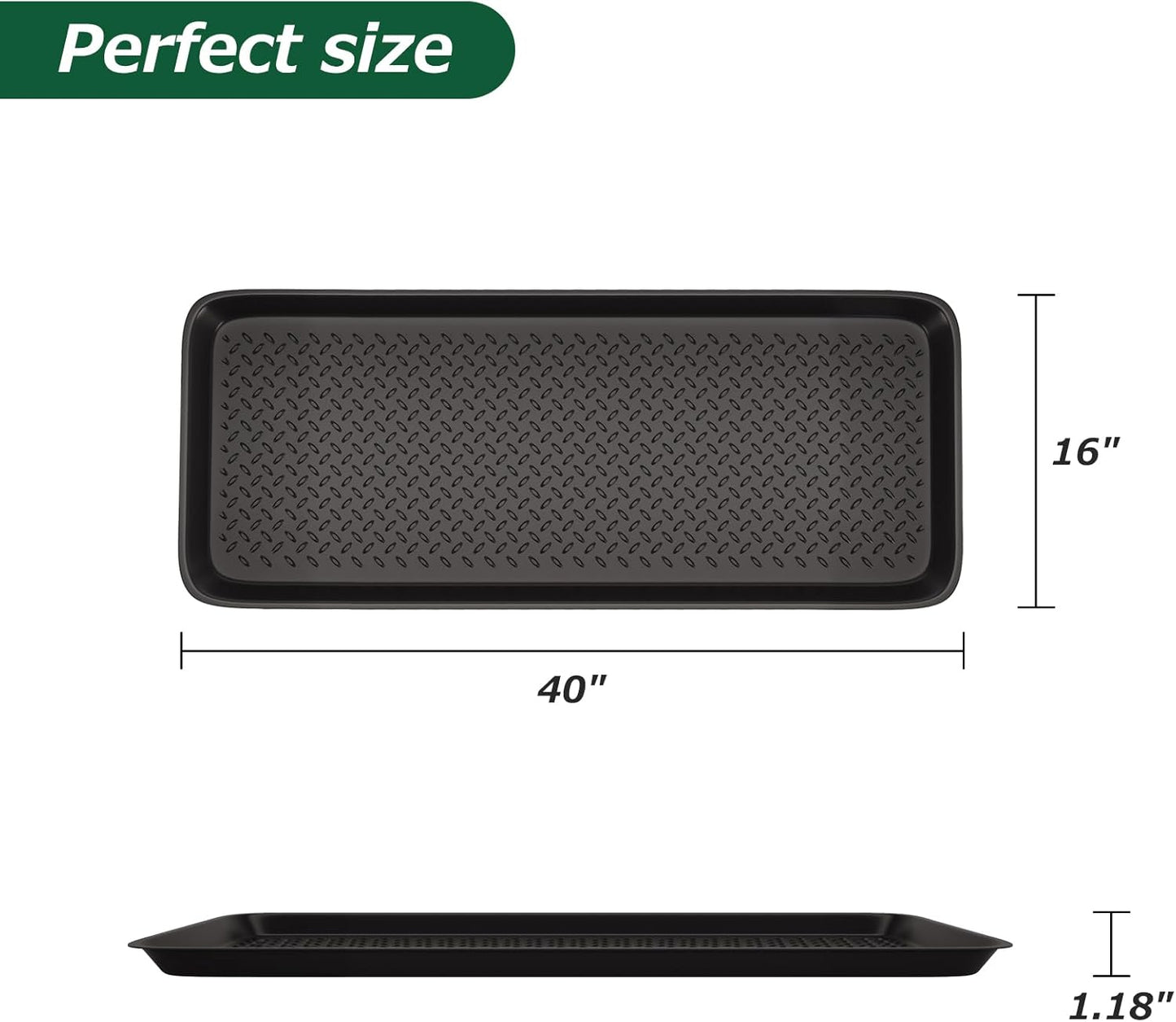 Matace 1 Pack Rubber Small Boot Tray for Entryway,Boot Mat,Shoe Tray,Shoe Mat for Indoor and Outdoor Use, 27.95"x 15.74" (Pack of 1)