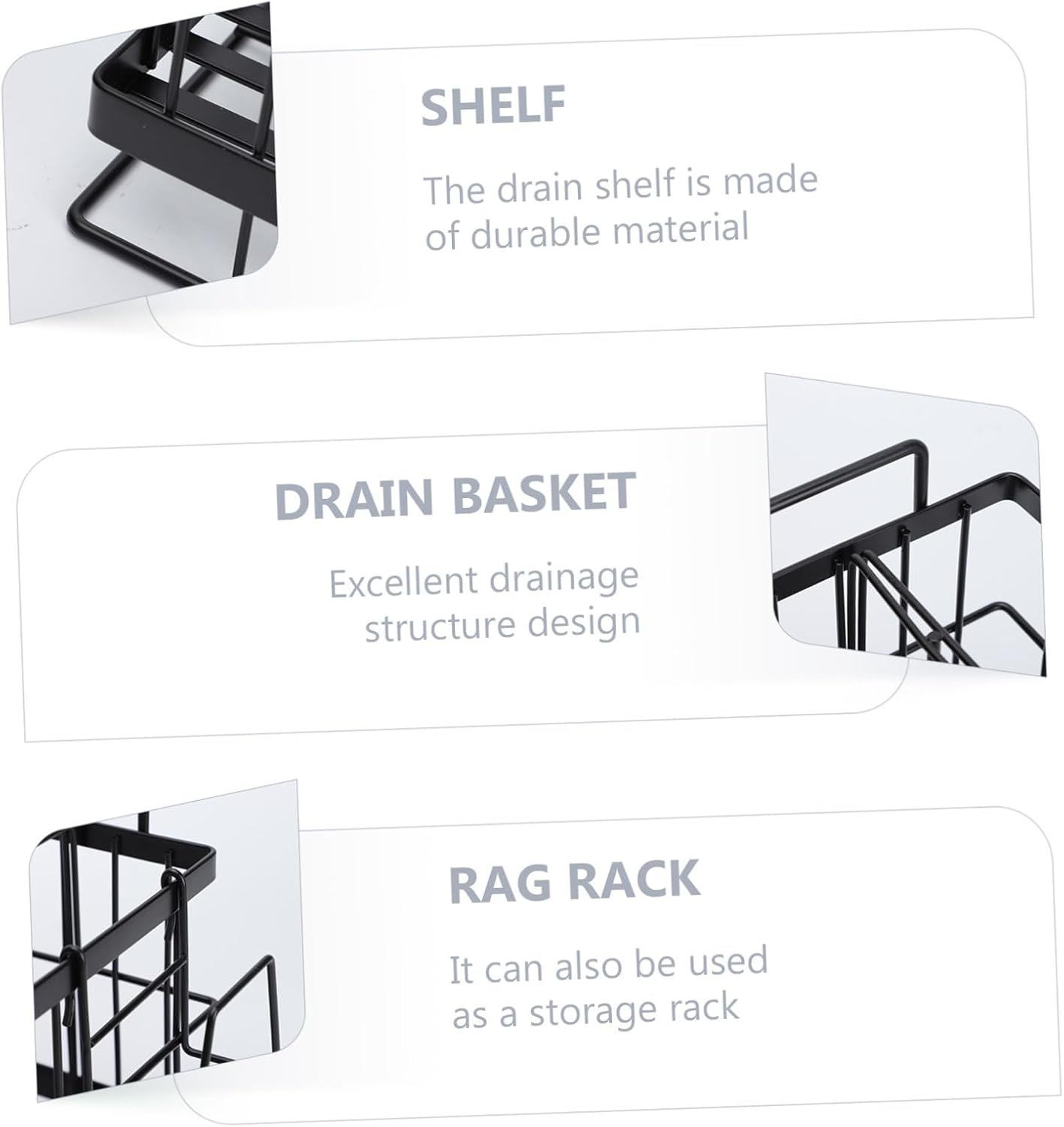 1pc Wall-mounted Adjustable Stainless Steel Sponge Drain Rack for Kitchen Sink Dust Cloth Storage Basket Neat Organizer for Cleaning Tools and Utensils