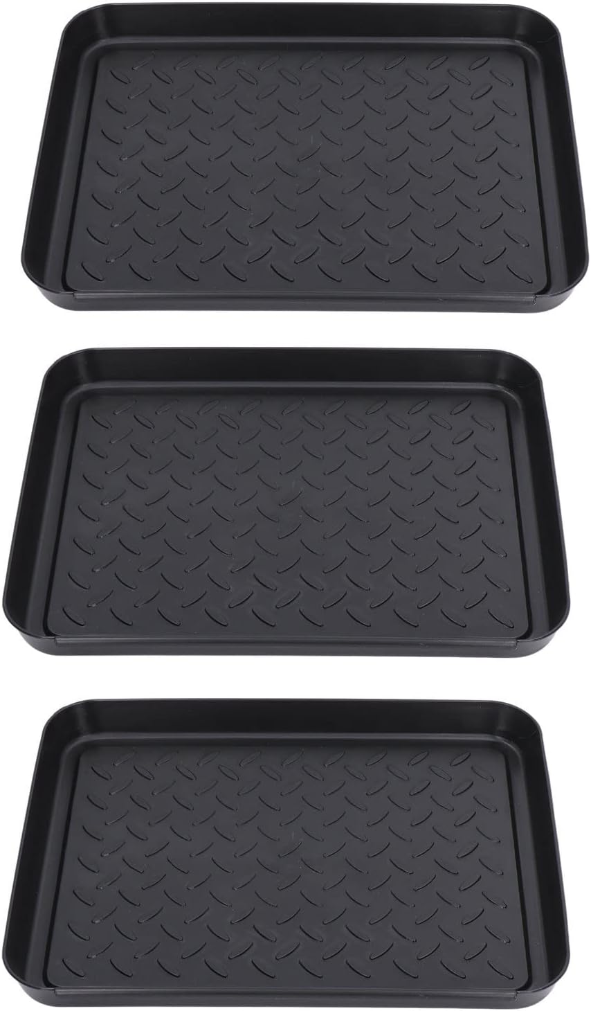 Shoe Tray 3 Pack Interlocking, Durable Plastic Boot Mat for Wet Shoes Muddy Boots, Wide Use Home Office Hotel Entryway