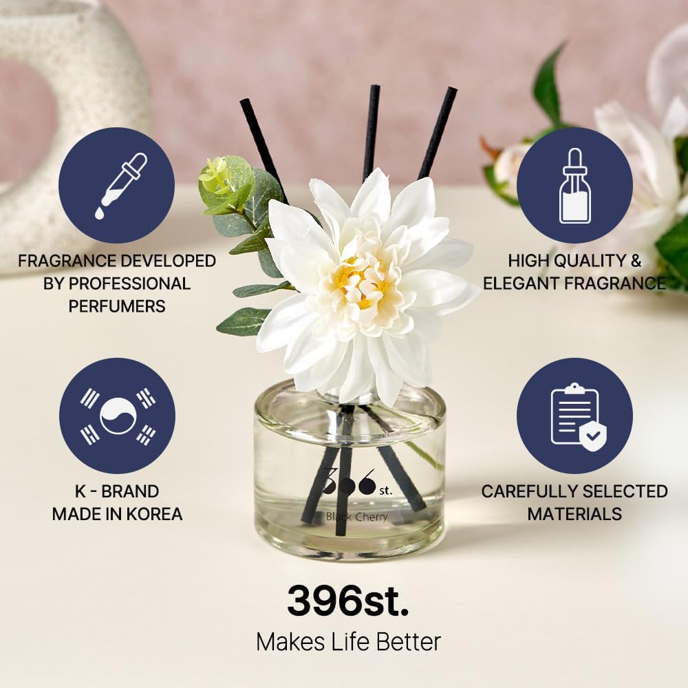 396 st. Rose Flower Reed Diffuser, Vanilla Lavender, 200ml(6.7oz) / Reed Diffuser Sets, Home Fragrance, Scented Oils, Home & Bathroom Décor